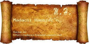 Madacsi Hasszán névjegykártya